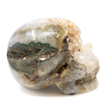 Agate Druze Geode Skull Carving