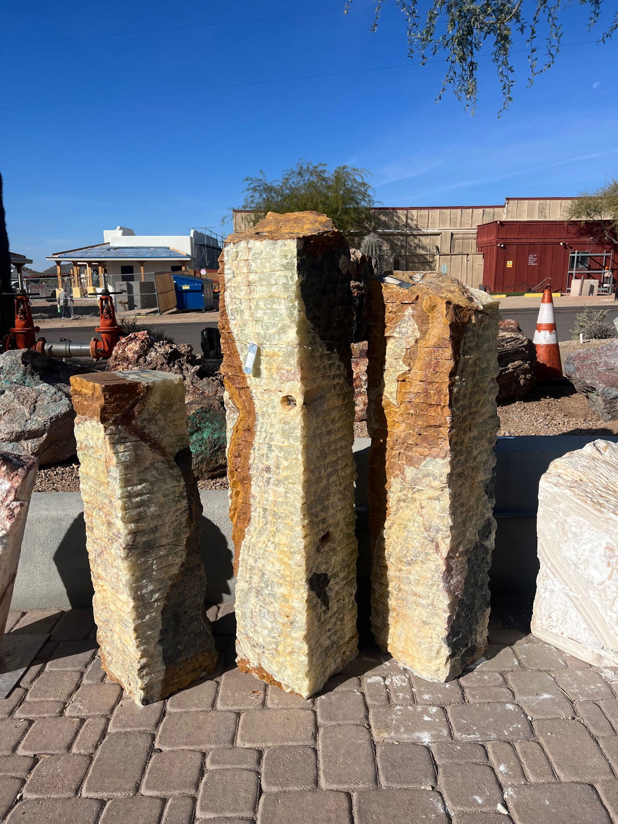 View of Green Talan Chiseled Pillar Trio