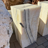 Zebra Fossil Onyx Block Fountain - Double Vertical Banding