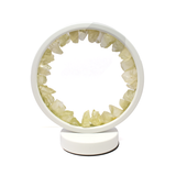 View of Citrine Crystal Ring Luminary - Round with White Light & Cord