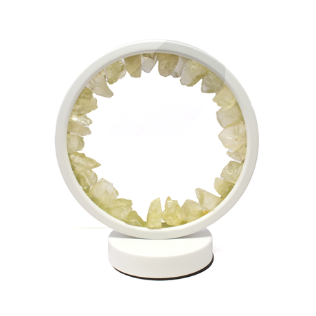 View of Citrine Crystal Ring Luminary - Round with White Light & Cord