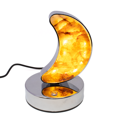View of Golden Healer Moon Luminary - 2 Slices set in Light Box
