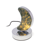 Moss Agate Moon Luminary - 2 Slices set in Light Box