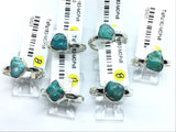 Turquoise nugget ring, polished freeform stone in a simple sterling silver bezel and band, size 8
