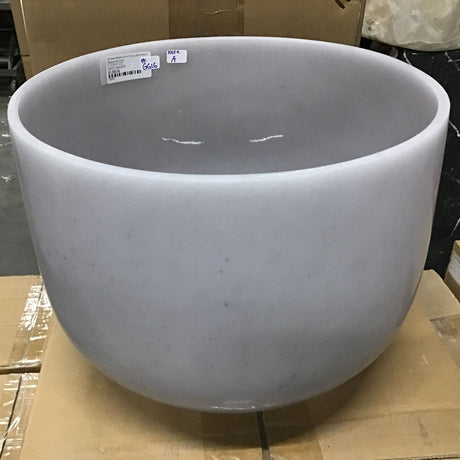 View of 10" Gem Infused Quartz Singing Bowl Note A Obsidian 440 Hertz