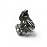 Rare Earth Gallery sterling silver ring featuring a detailed raised cobra snake design with a wavy band