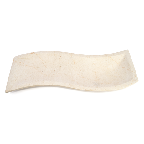 View of Beige Travertine Onyx Tray - Flat with S Curve