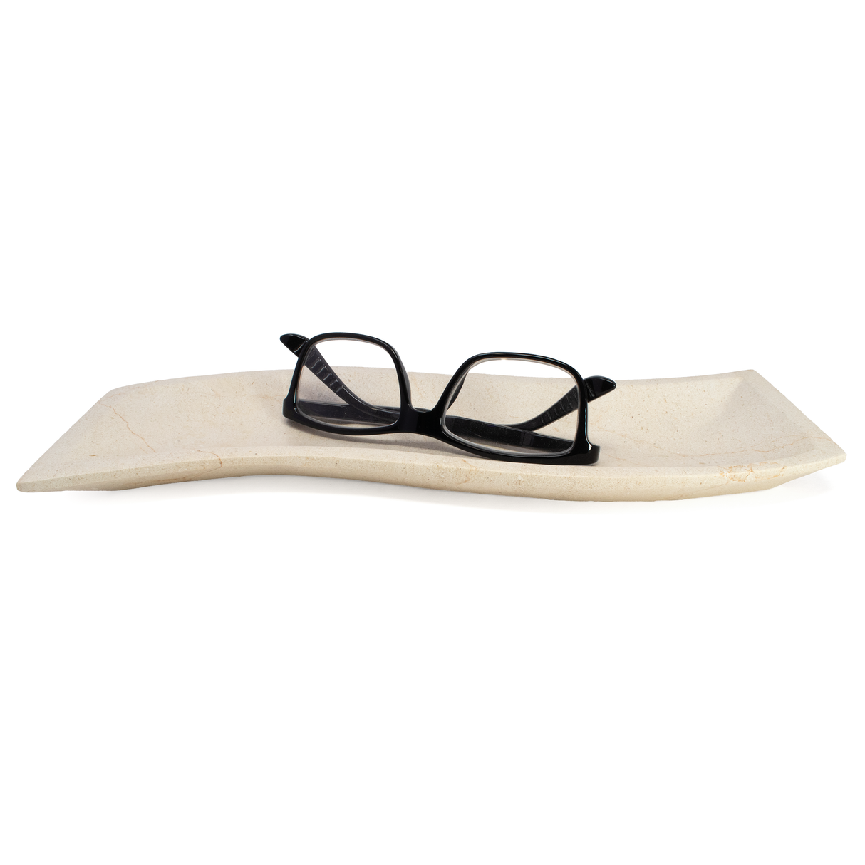Beige Travertine Onyx Tray - Flat with S Curve