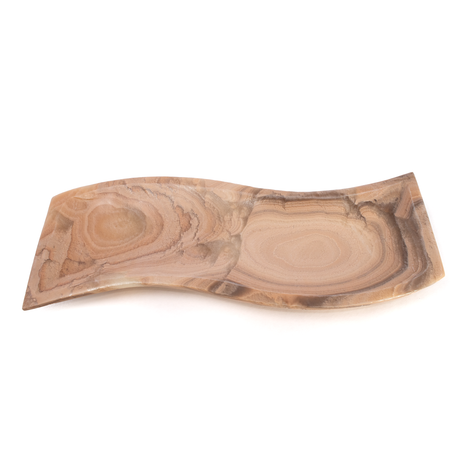 View of Pink Cafe Onyx Tray - Flat with S Curve