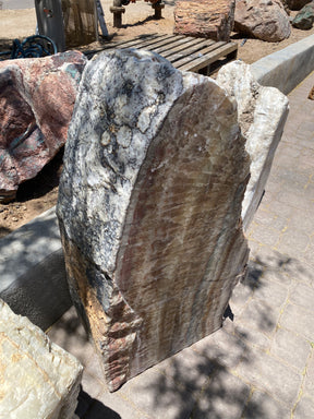 View of A+ Aqua Onyx Fountain ***NO Basin - White Dendrite Crystal Inclusion & 2 Cuts