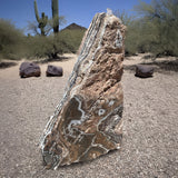 View of Red Zebra Onyx Fountain ***NO Basin - Slant Boulder