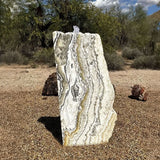 View of Zebra Onyx Rustic Rock Fountain With 2 Holes