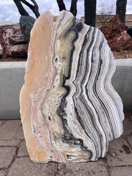 View of Zebra Onyx Fountain  - 1 Cut Side