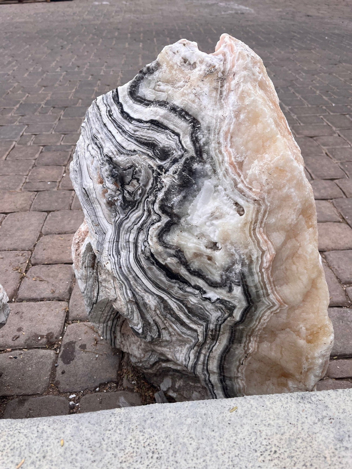 Zebra Onyx Fountain  - 1 Cut Side