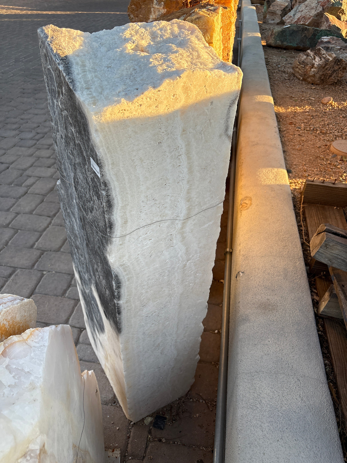 Cosmic Zebra Onyx Fountain - Angular Top With 2 Holes