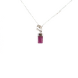 View of Ruby Pendant - Rough Freeform with 925 Sterling Silver Lantern Top bezel