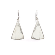 View of Howlite Dangle Earrings - Elongated Triangle Cabochon with 925 Sterling Silver Bezel