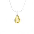 View of Lemon Quartz Pendant - Classic Faceted Pear with 925 Sterling Silver Bezel & Bail