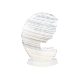 View of Amber Ice Onyx Madonna & Child Carving