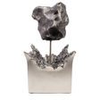 View of Campo de Cielo Meteorite on Custom Rotating \"Impact\" Stand (square) - From Argentina