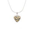 View of Dalmatian Jasper Pendant - Heart Cabochon with Simple 925 Sterling Silver Bezel
