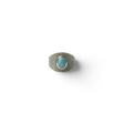 Rare Earth Gallery larimar ring featuring a mini oval cabochon stone, rope bezel, and a textured sterling silver band.