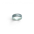 Rare Earth Gallery sterling silver ring featuring a rectangle infinity inlay of white Howlite with oxidized edges.