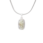 View of Green Rutile Pendant - Rectangle Cabochon with 925 Sterling Silver Bezel