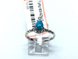 View of Turquoise Ring - Pear Cabochon Prong Set with White Czs on 925 Sterling Silver Stamped Band sz7