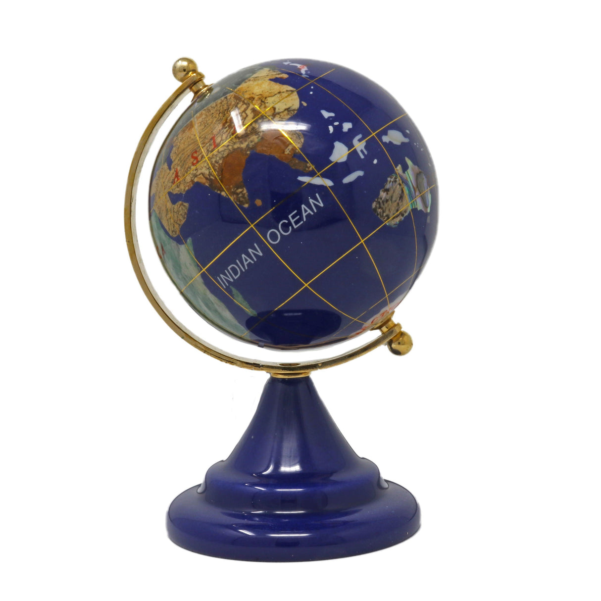 Lapis Lazuli Ocean Inlay Globes 4"