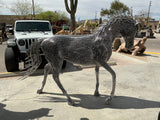 Stainless Steel Horse Sculpture - Trotting Posture