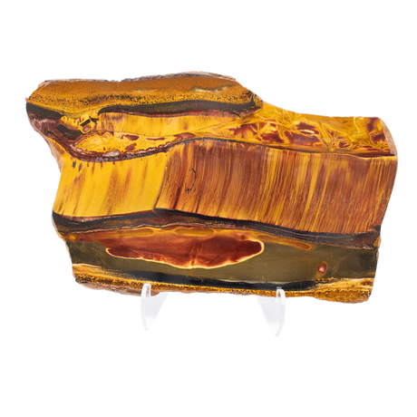 View of Mara Mamba Tiger Eye Slice - Freeform with Lucite Easel from Australia