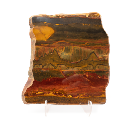 View of Mara Mamba Tiger Eye Slice - Freeform with Lucite Easel from Australia