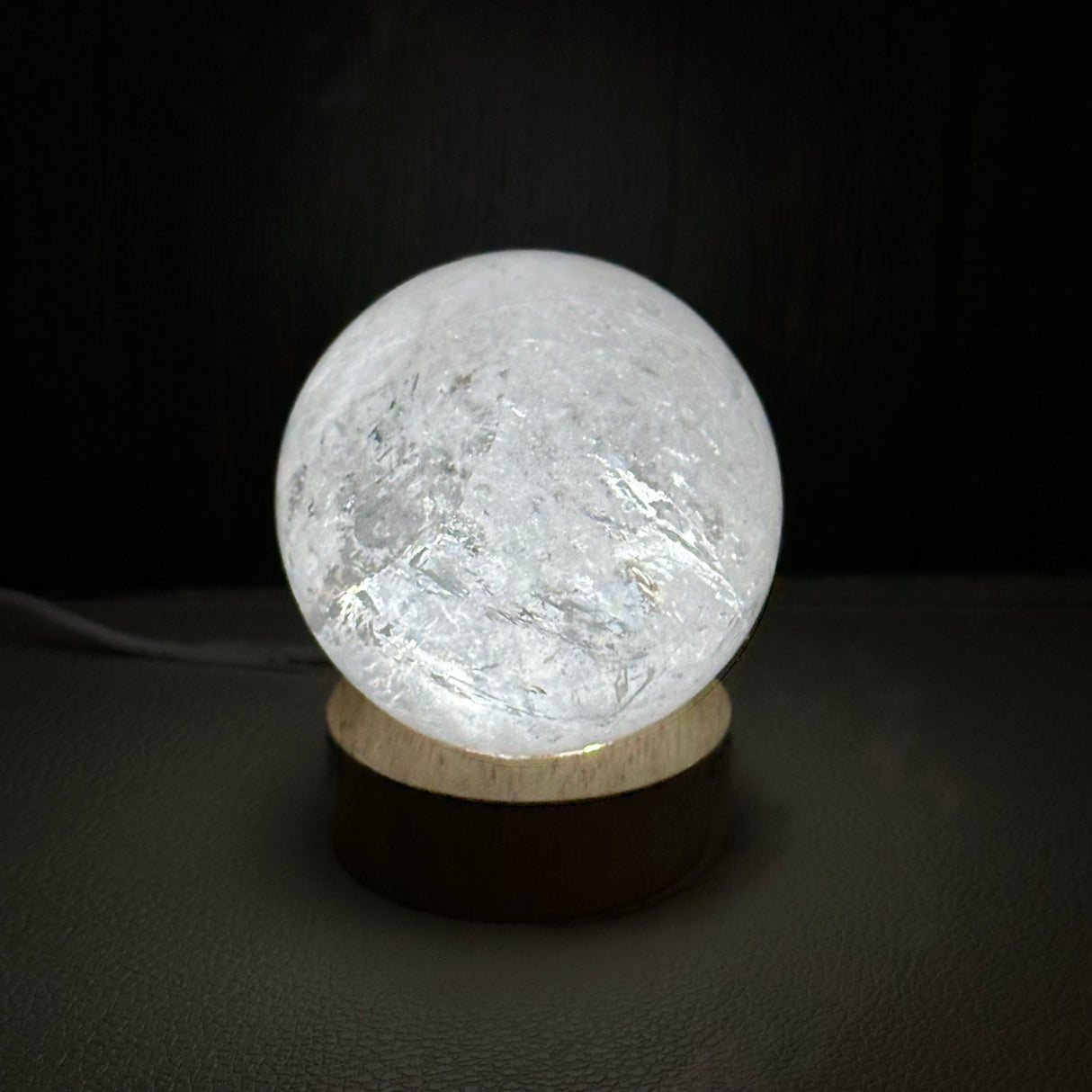 Illuminated Round Wooden Light Bases