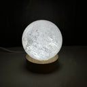 Illuminated Wooden Base - Mini Round with White Light & USB plug