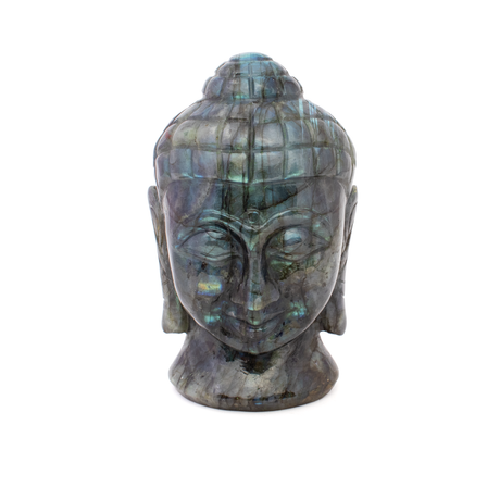 View of Labradorite Buddha Head Carving