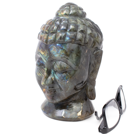 View of Labradorite Buddha Head Carving
