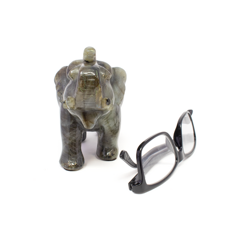 View of Labradorite Elephant Carving