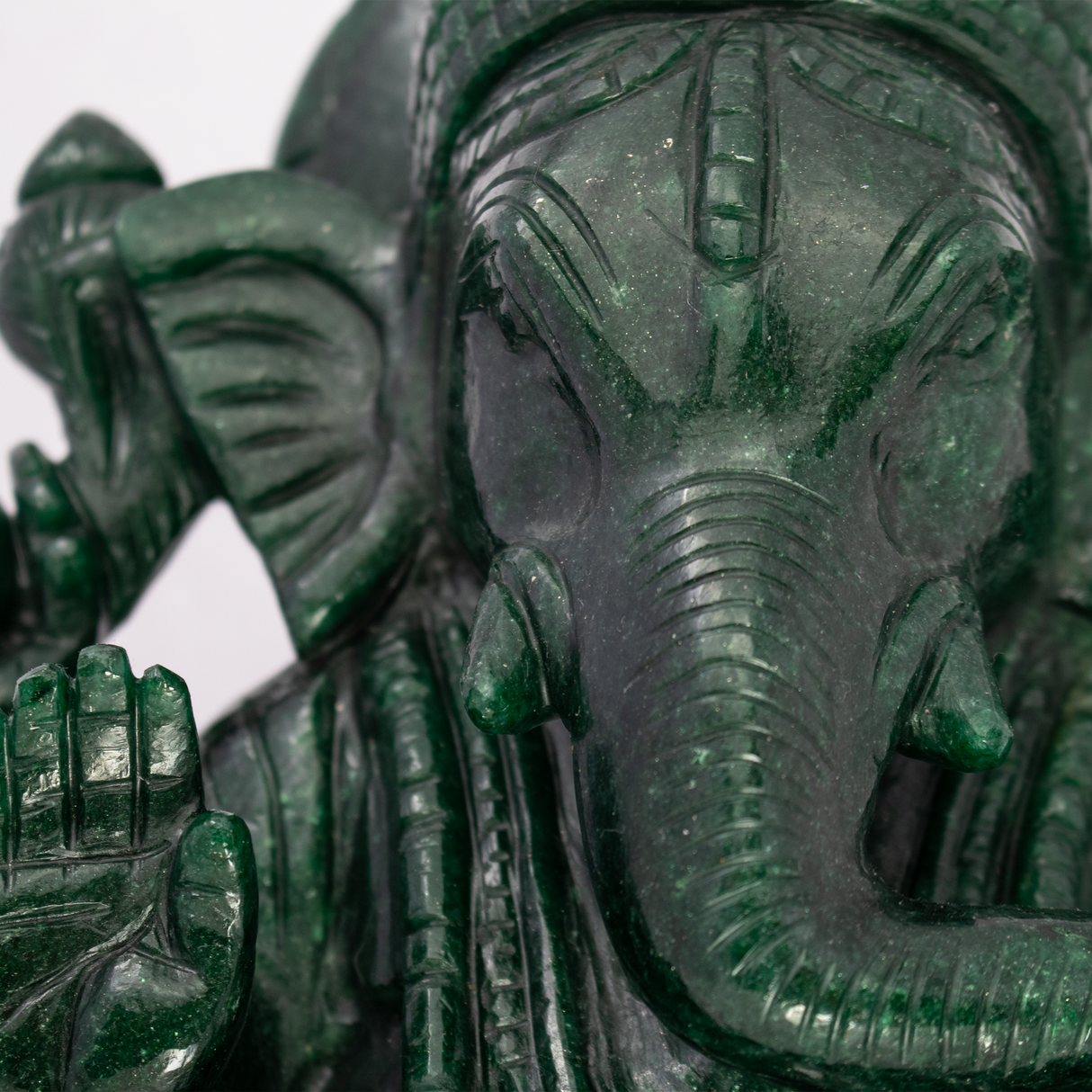 Aventurine Ganesh Carving