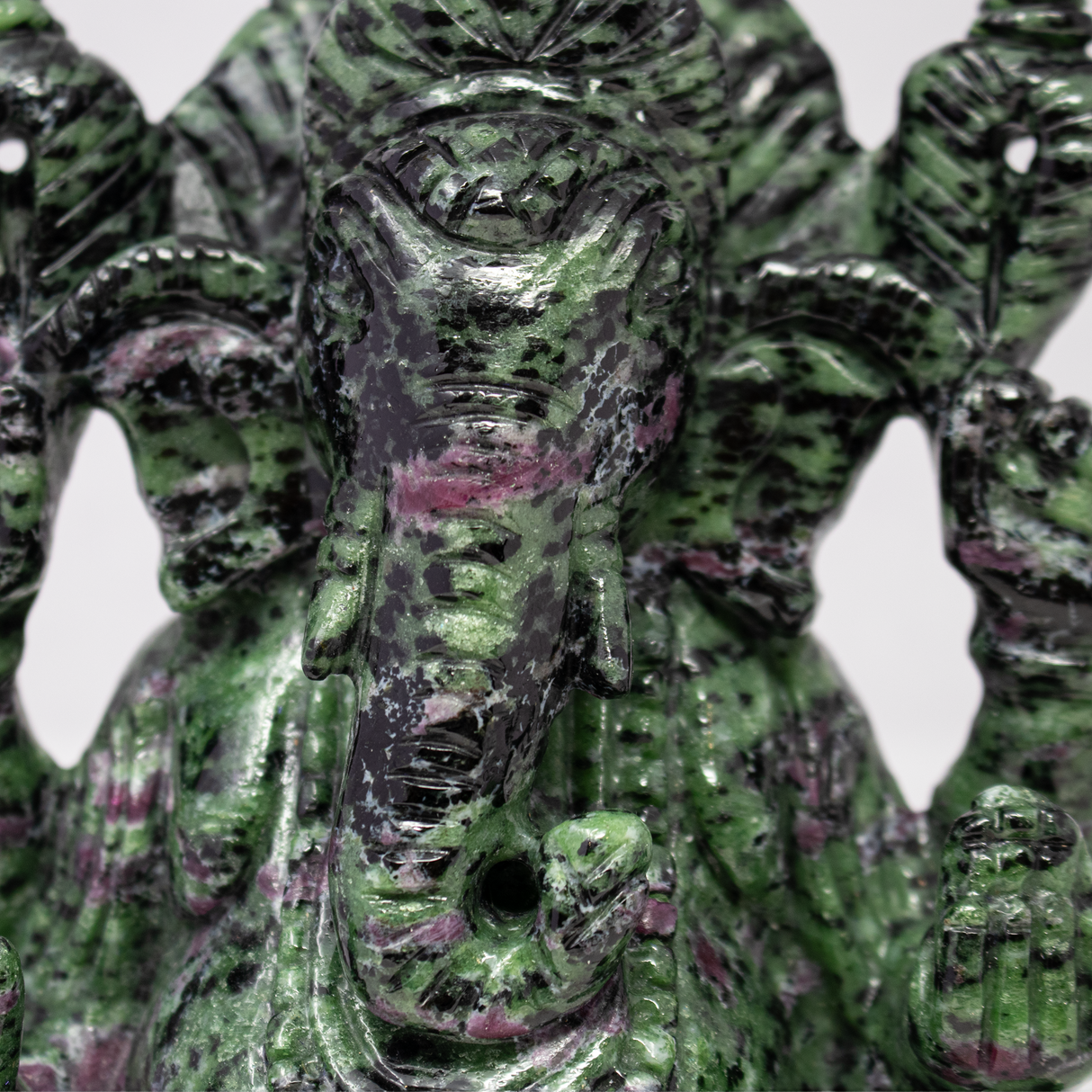 Ruby Zoisite Ganesh Carving