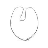 Rare Earth Gallery 20-inch rhodium rolo chain necklace with a secure spring ring clasp