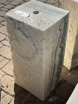 Zebra Fossil Onyx Fountain ***NO Basin - Block with Amber Layer