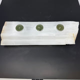 Selenite Log 3 Tealight Candle Holder - Medium