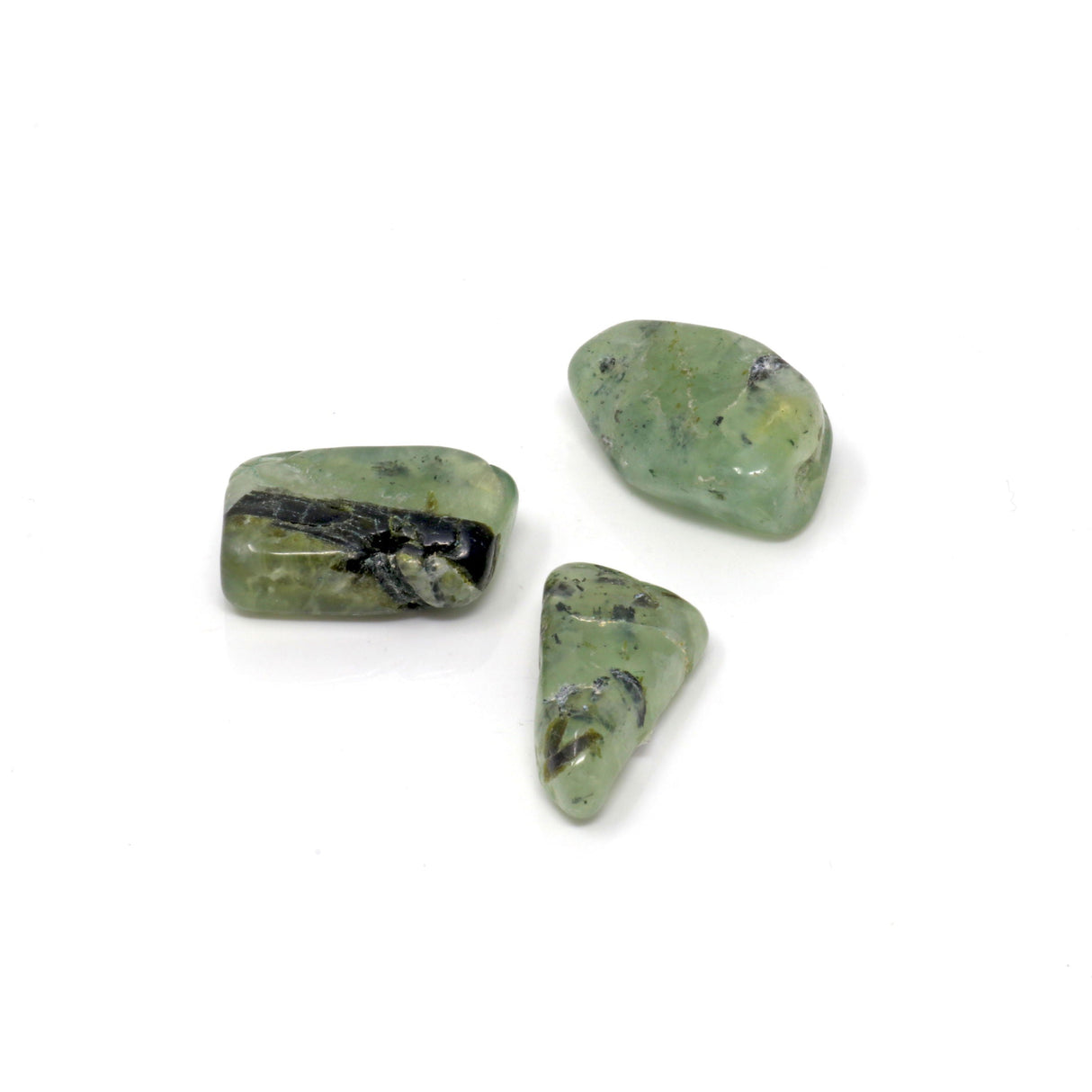 Tumbled Prehnite (Singles) with Epidote from Mali