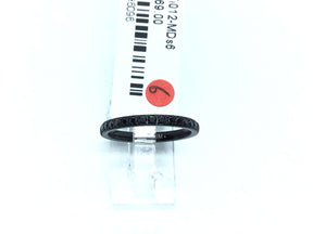 Titanium ring, 2mm band with black IP plating and black CZ pave set on half