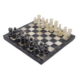 Onyx Chess Set Gray & White with Gray Boarder (Small)