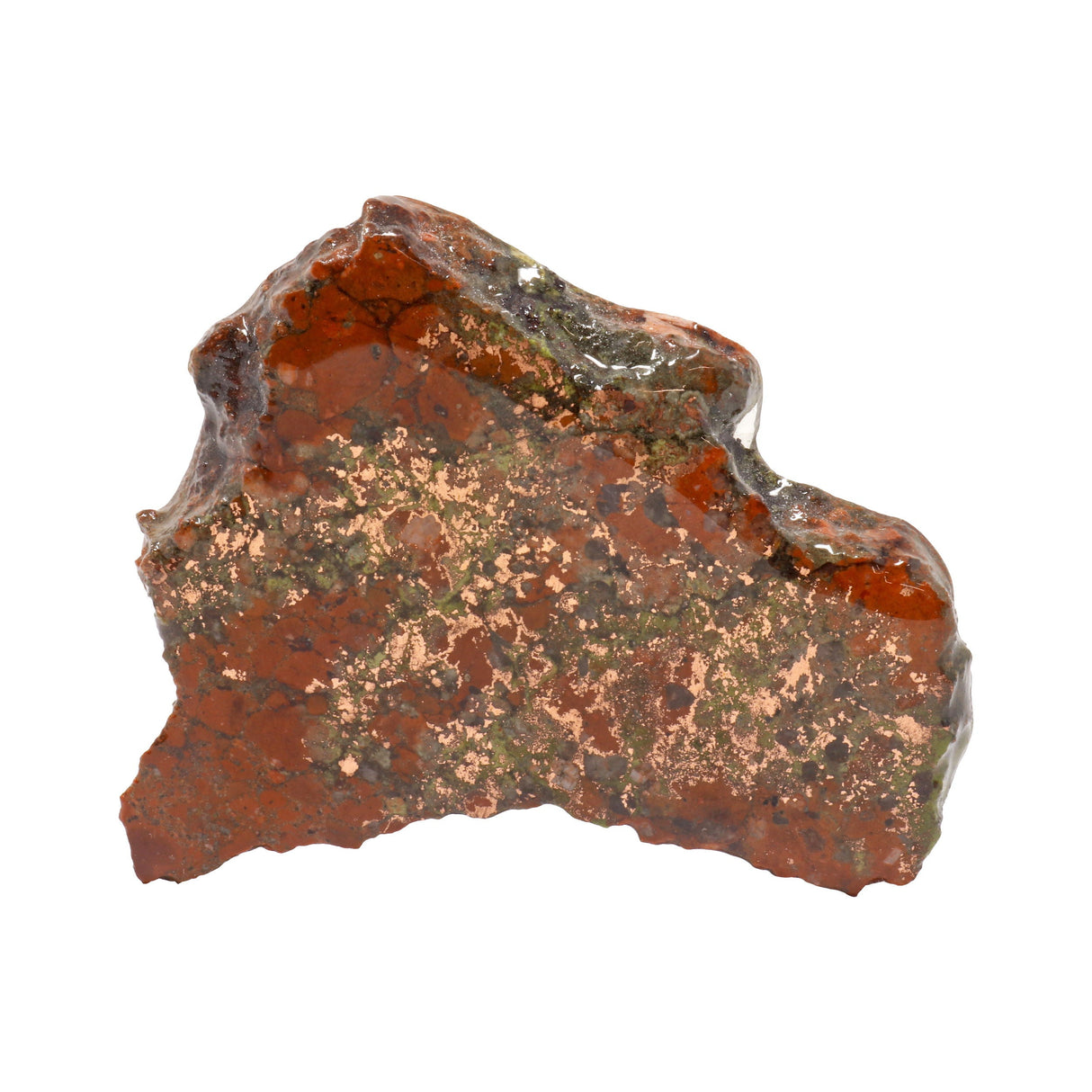 Michigan Copper Vein Slice with Quartz on 3 Prong Acrylic Stand - Small Singles