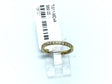 Slim gold titanium band with white cubic zirconia pave across half the band