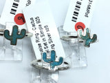 View of Turquoise Ring - Cactus Bezel Set in Simple 925 Sterling Silver sz6