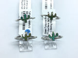 View of Green Turquoise Ring - Cactus Bezel Set in Simple 925 Sterling Silver sz10